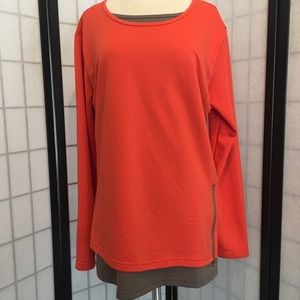 Mock double shirt with side zipper